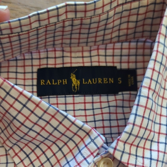 Ralph Lauren Red, Navy and White Plaid Button Down Shirt - Picture 2 of 9